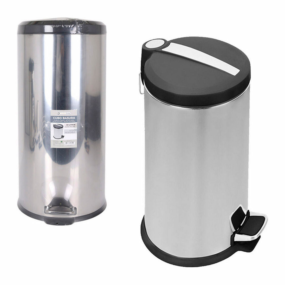 Waste bin Confortime Silver 30 L (29 x 29 x 65 cm)