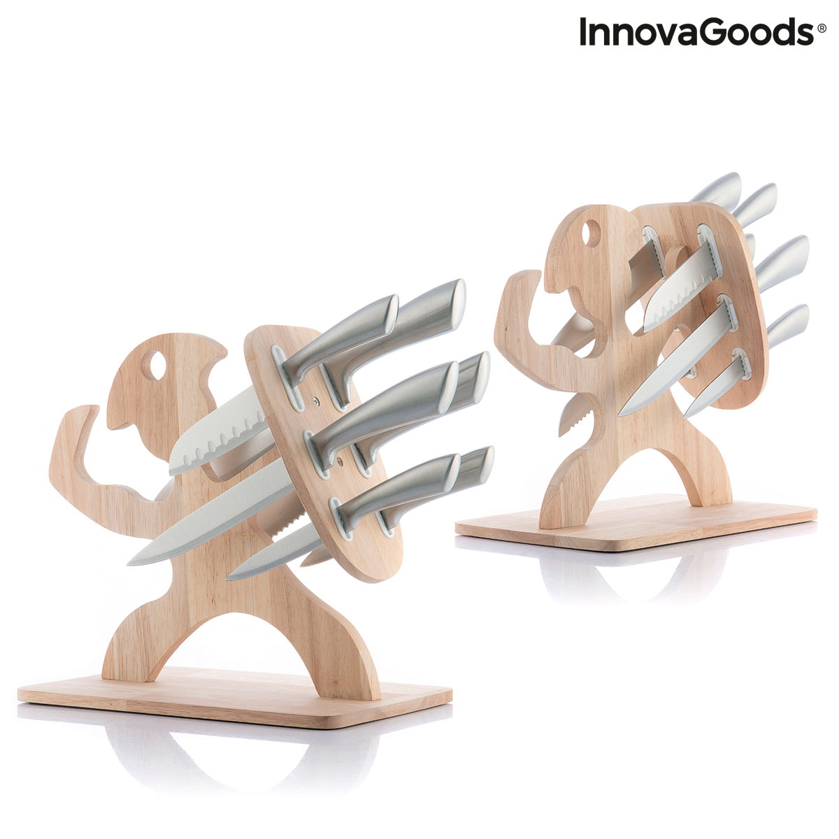 Set of Knives with Wooden Base Spartan InnovaGoods 7 Pieces