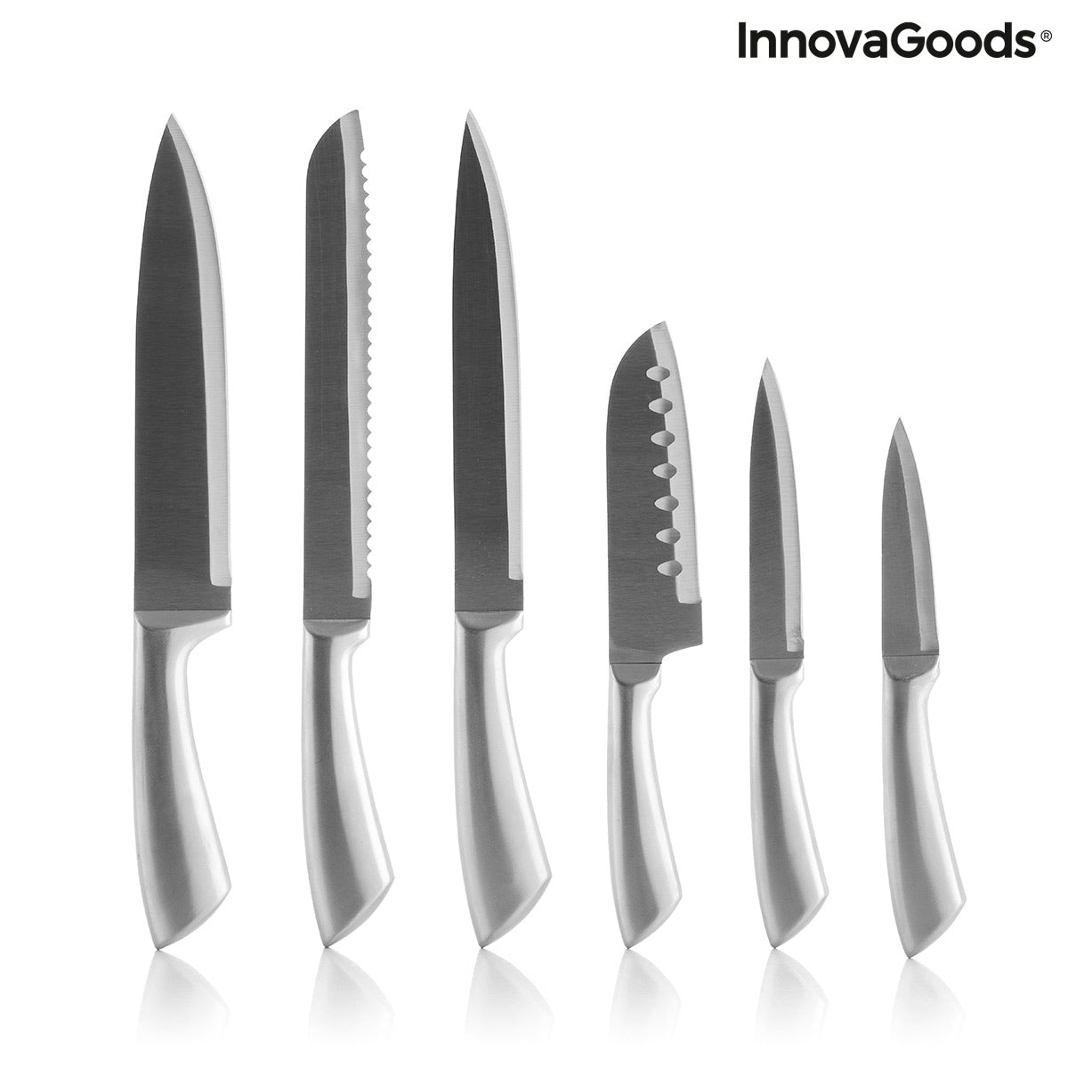 Set of Knives with Wooden Base Spartan InnovaGoods 7 Pieces