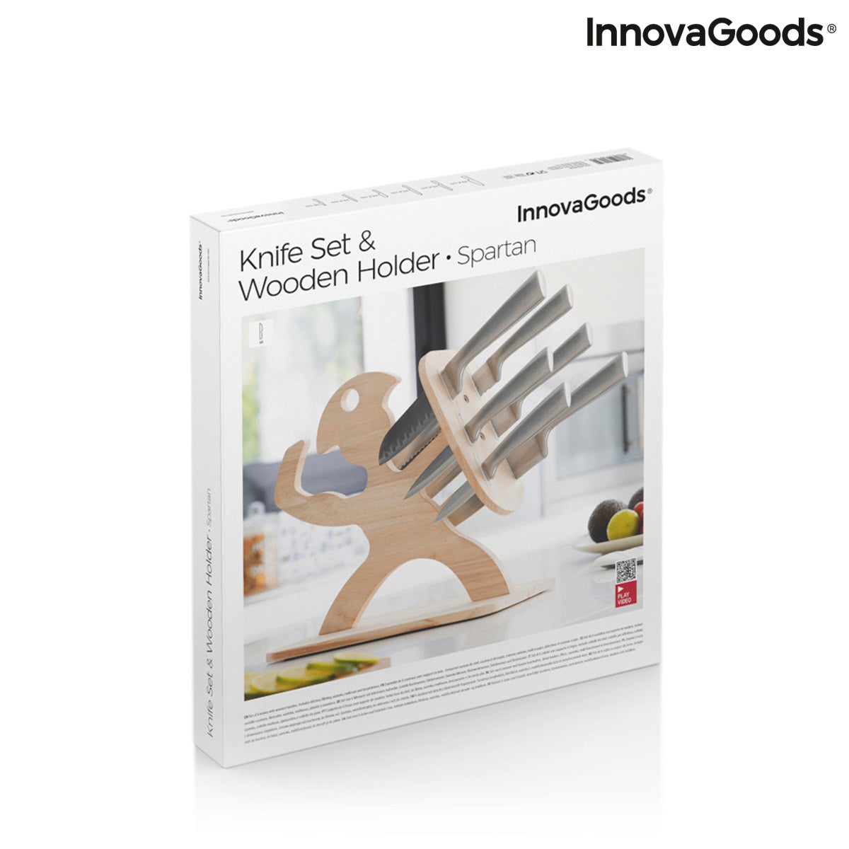 Set of Knives with Wooden Base Spartan InnovaGoods 7 Pieces