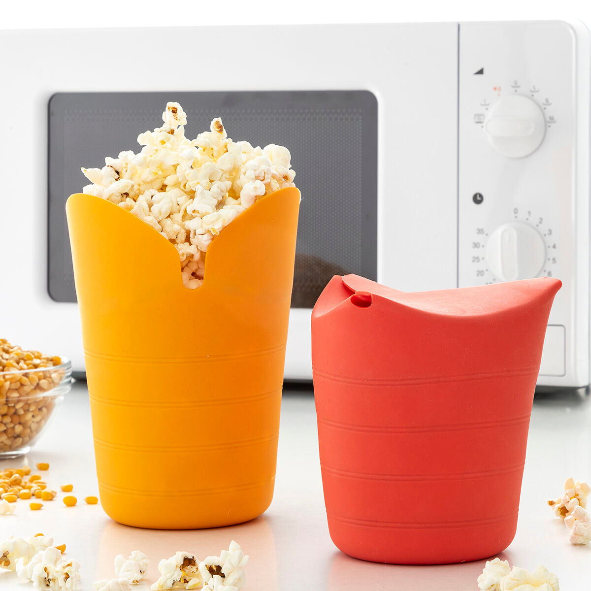 Sammenklappelige Silikone Popcorn Popper "Innova Goods" (Pakke med 2)