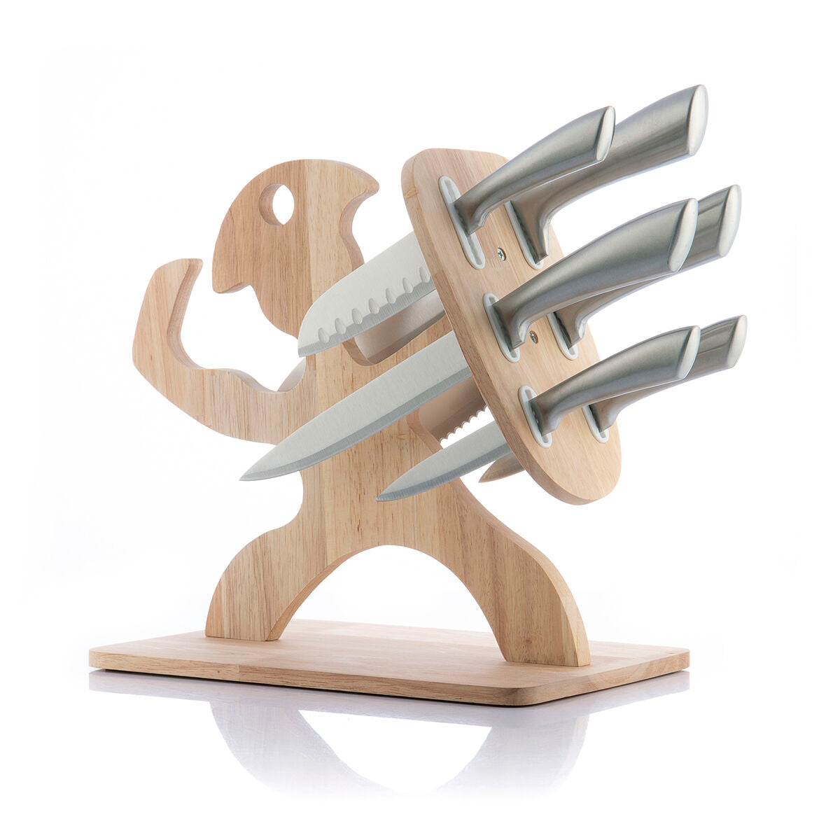 Set of Knives with Wooden Base Spartan InnovaGoods 7 Pieces