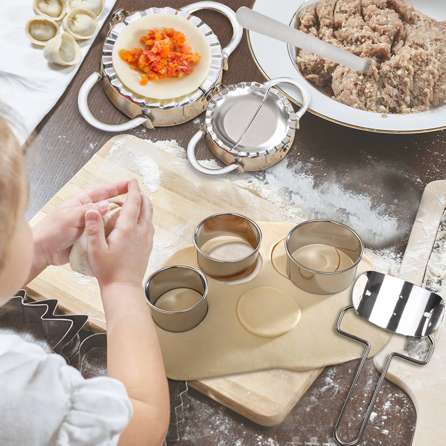 Dumpling Maker sæt i rustfrit stål