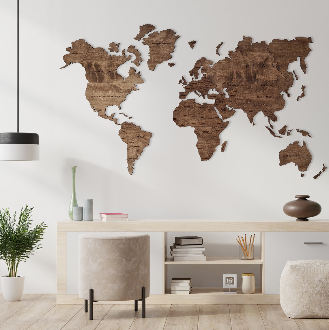 Wooden World Map