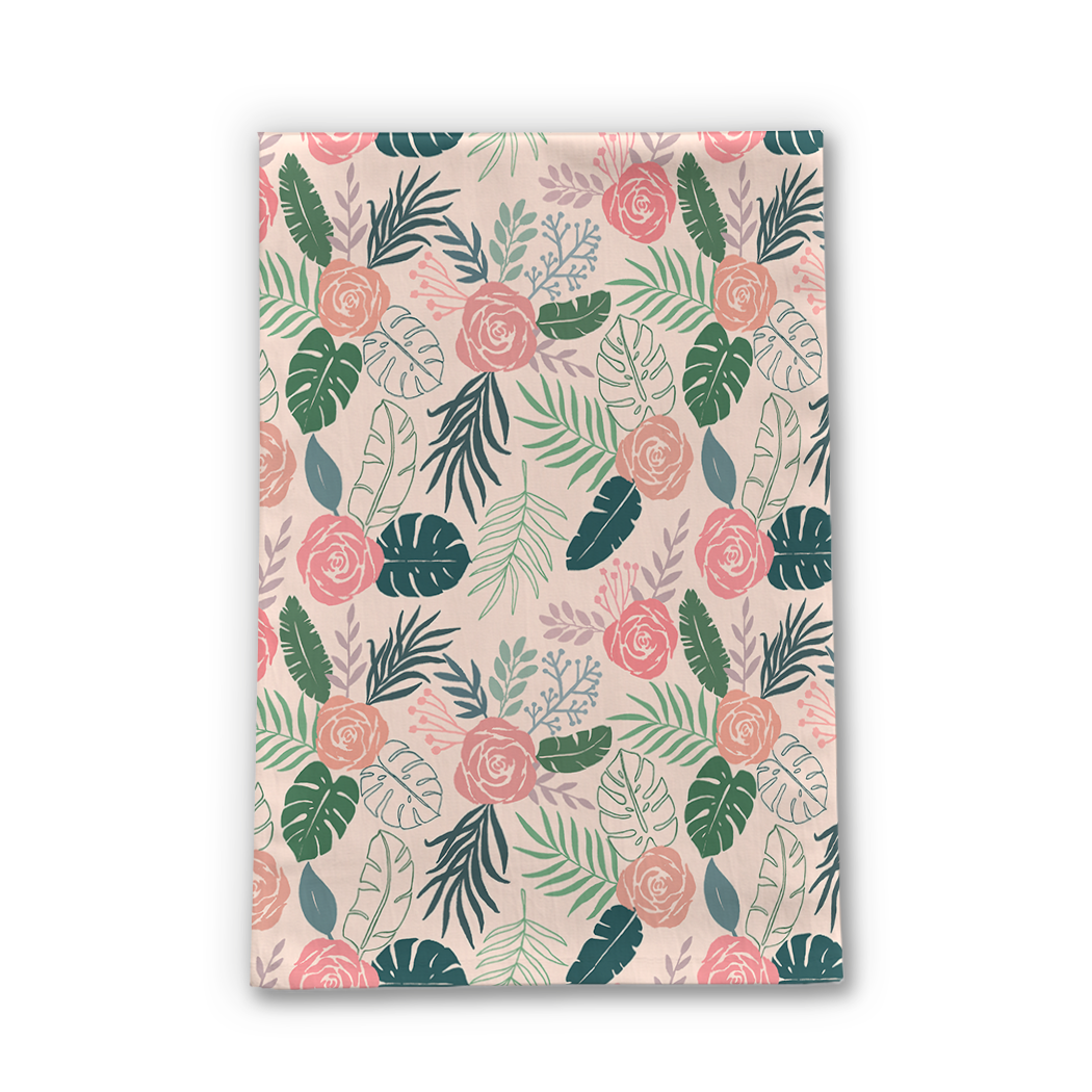 Tropical Floral Tea Towel