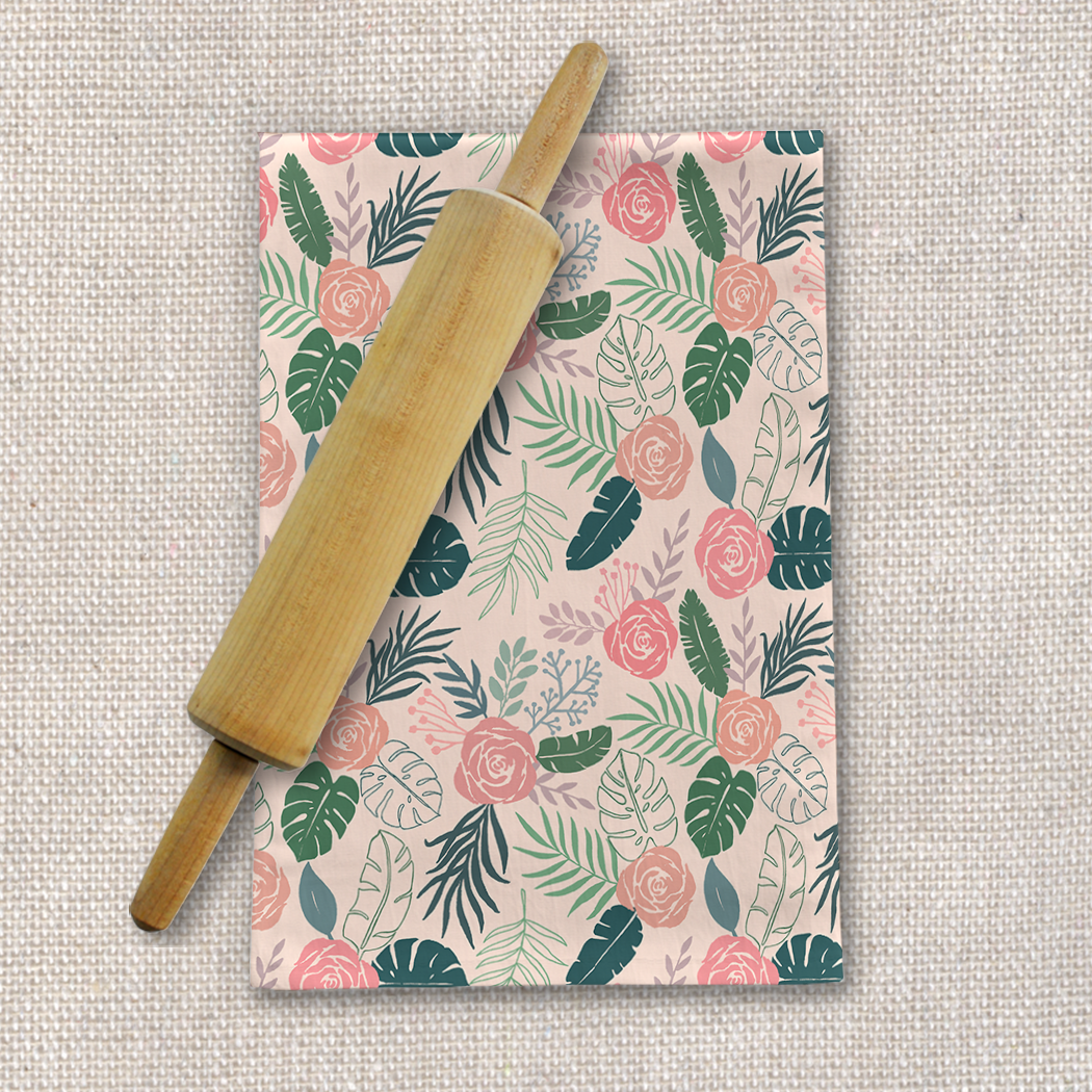 Tropical Floral Tea Towel